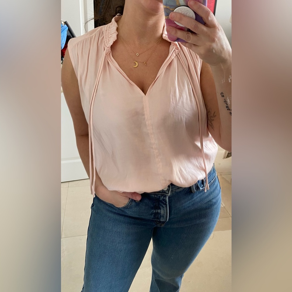 LOFT Blush Ruffle Blouse